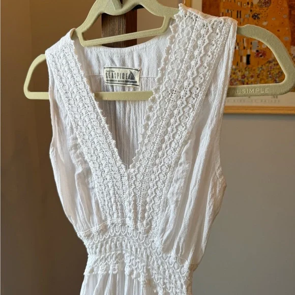 Boho White Sleeveless Dress - Picture 2 of 5